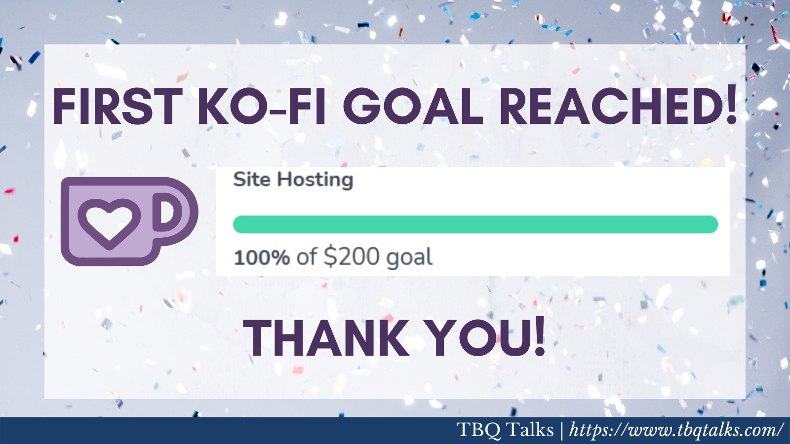 First Ko-Fi Goal Reached! 100% of $200 goal. Thank you!